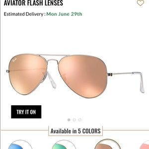 Ray ban aviator flash lenses sunglasses